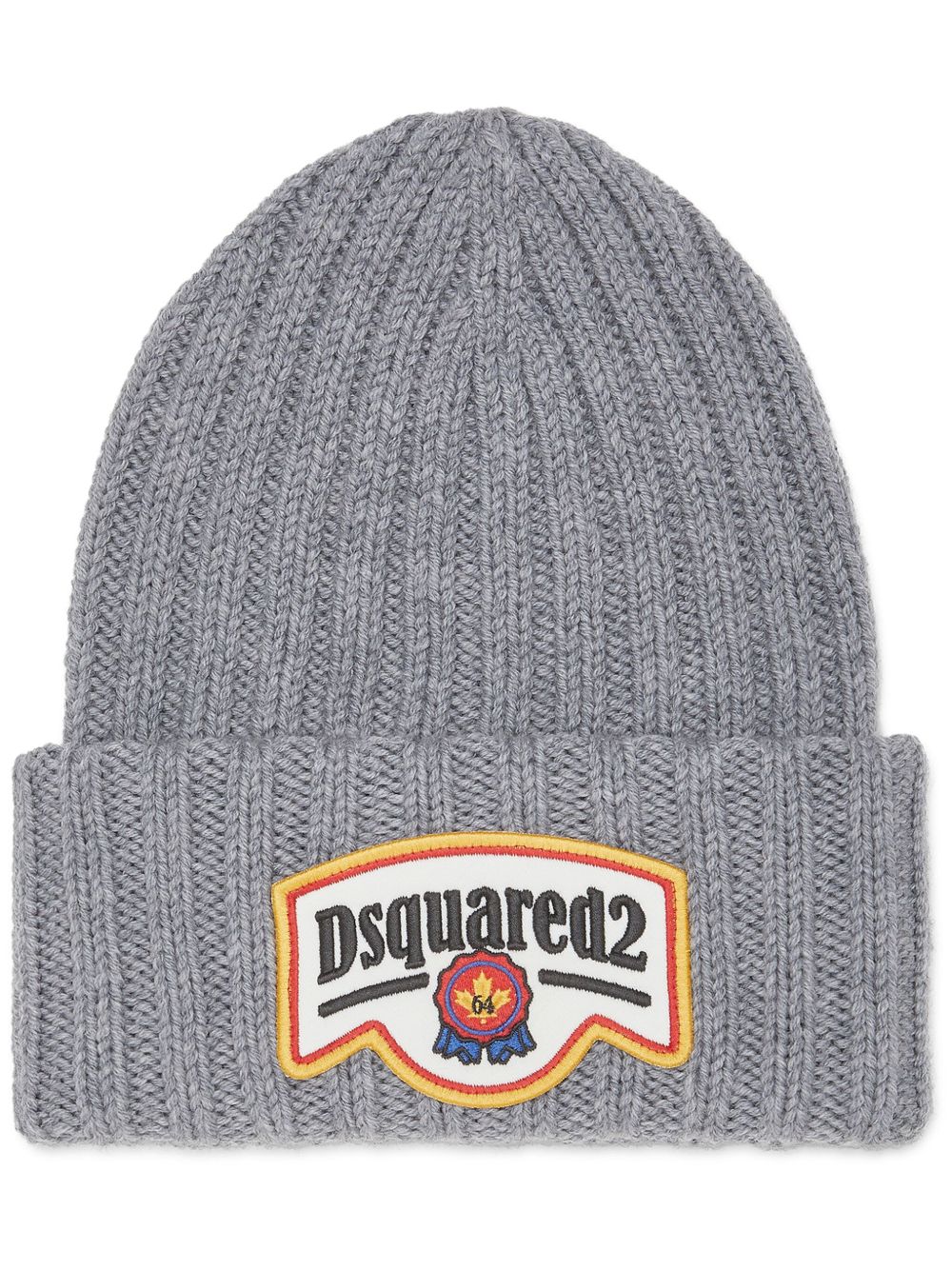 DSQUARED2 logo贴花针织套头帽 - 灰色