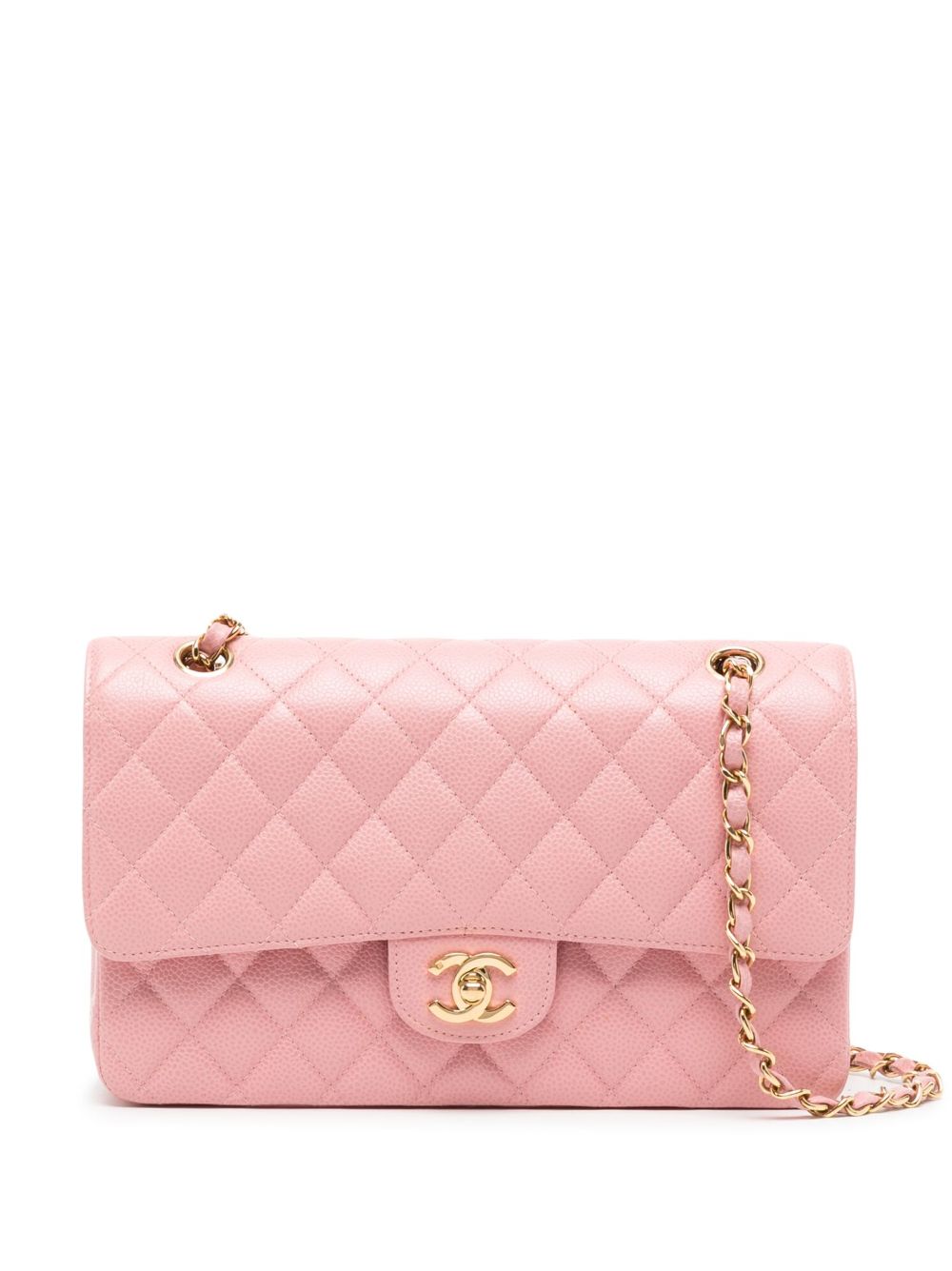 CHANEL Pre-Owned Double Flap 中号单肩包（2005年典藏款） - 粉色
