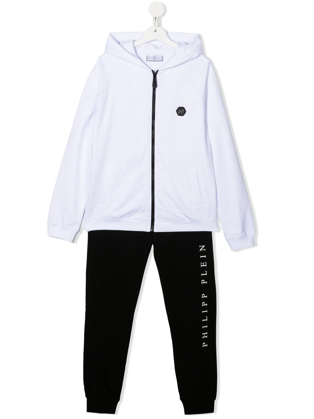 Philipp Plein Junior 双色logo印花运动套装 - 黑色