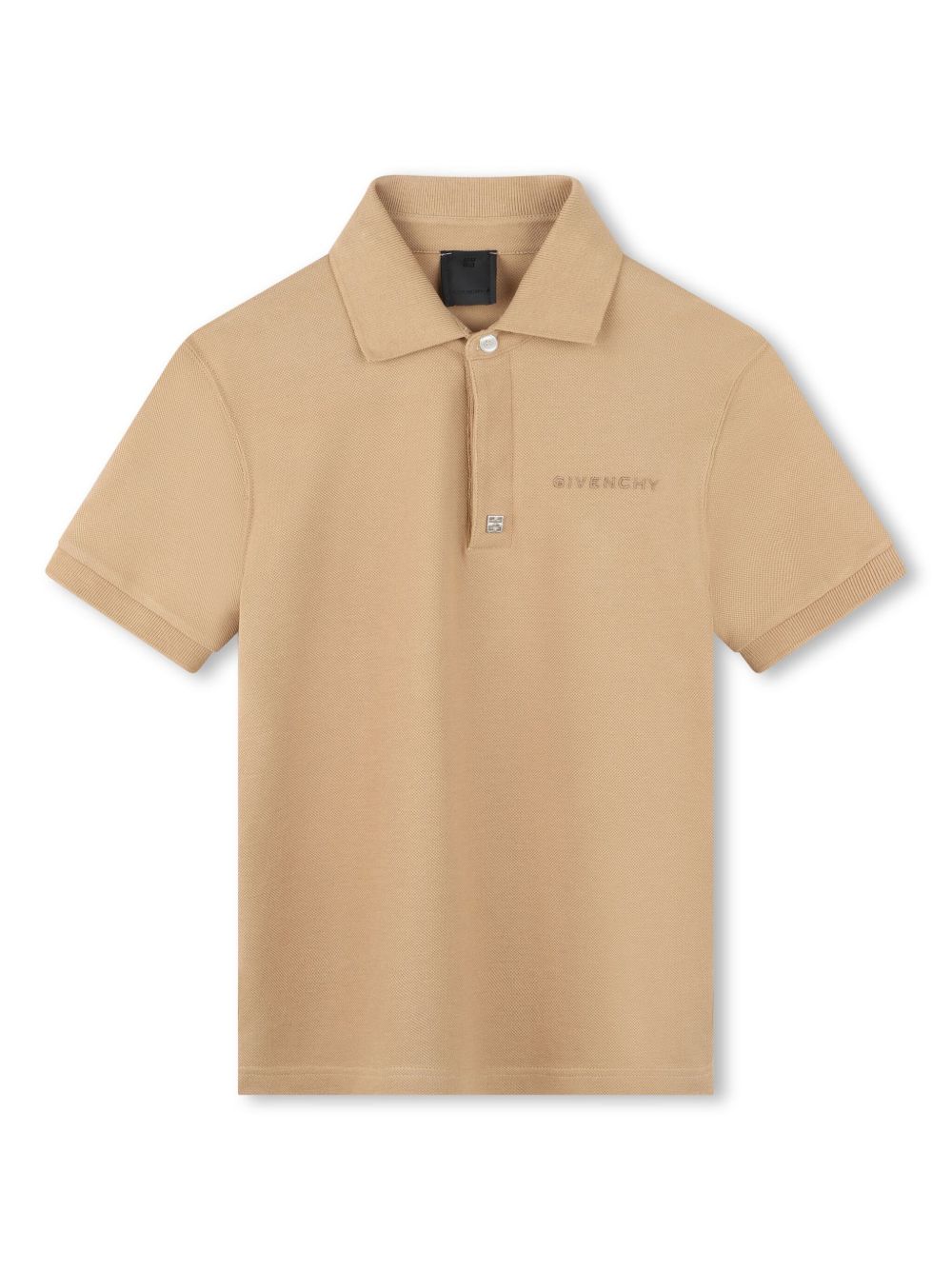 Givenchy Kids logo刺绣polo衫 - 中性色