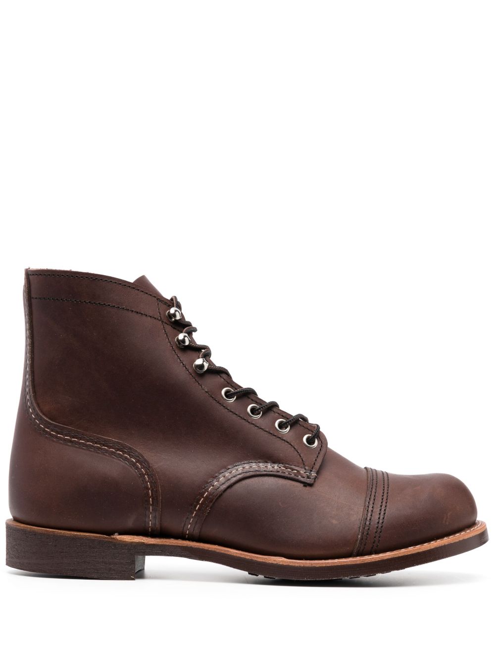 Red Wing Shoes Iron Ranger 皮质及踝靴 - 褐色