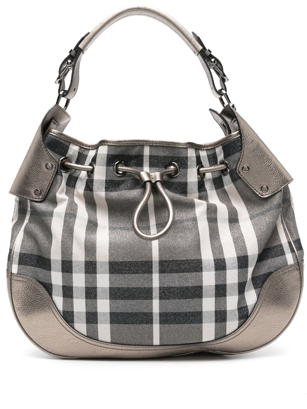 Burberry Pre-Owned 经典格纹托特包（2010年代典藏款） - 灰色