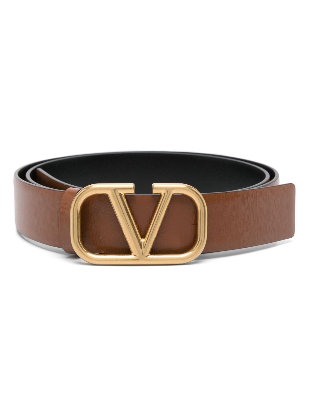 Valentino Garavani Pre-Owned VLogo Signature 双面腰带（典藏款） - 褐色