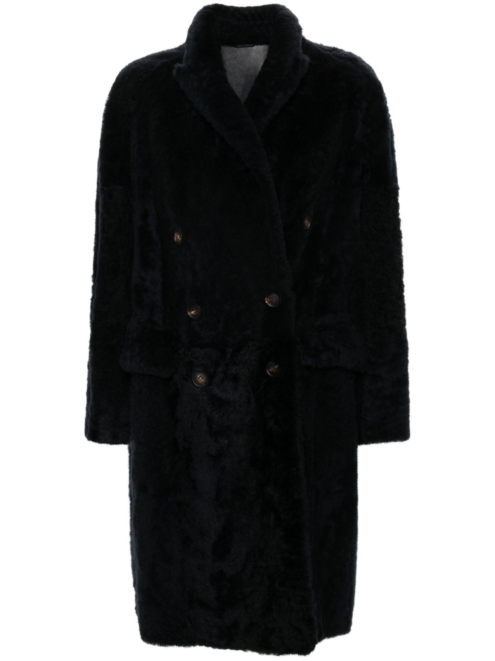 Brunello Cucinelli 双排扣外套 - 蓝色