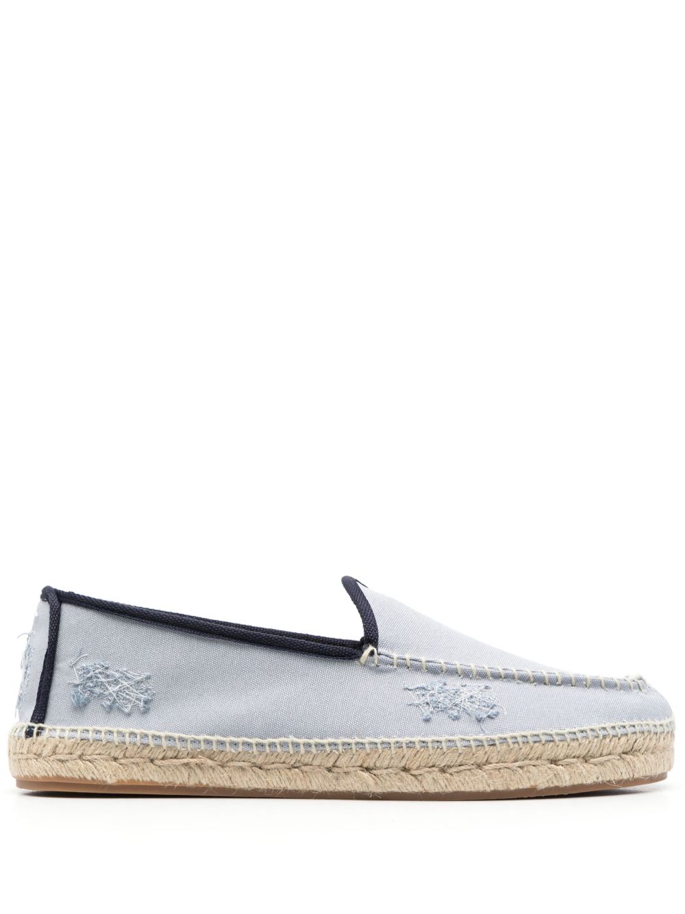 Maison Margiela 笔触感刺绣草编鞋 - 蓝色