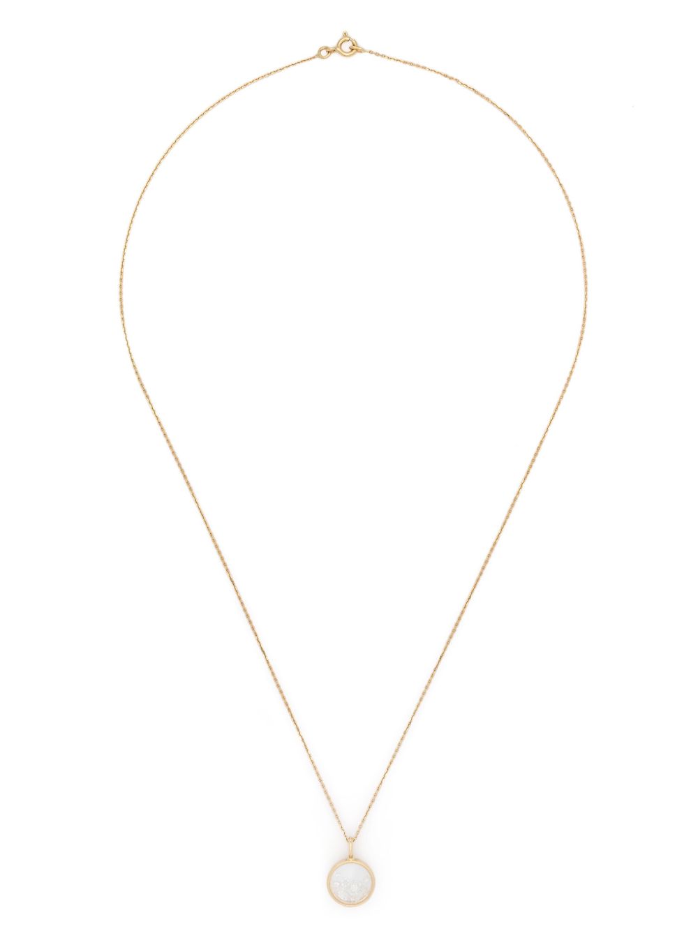 Aurelie Bidermann 18kt yellow gold Chivor mini medallion necklace with diamonds - 金色