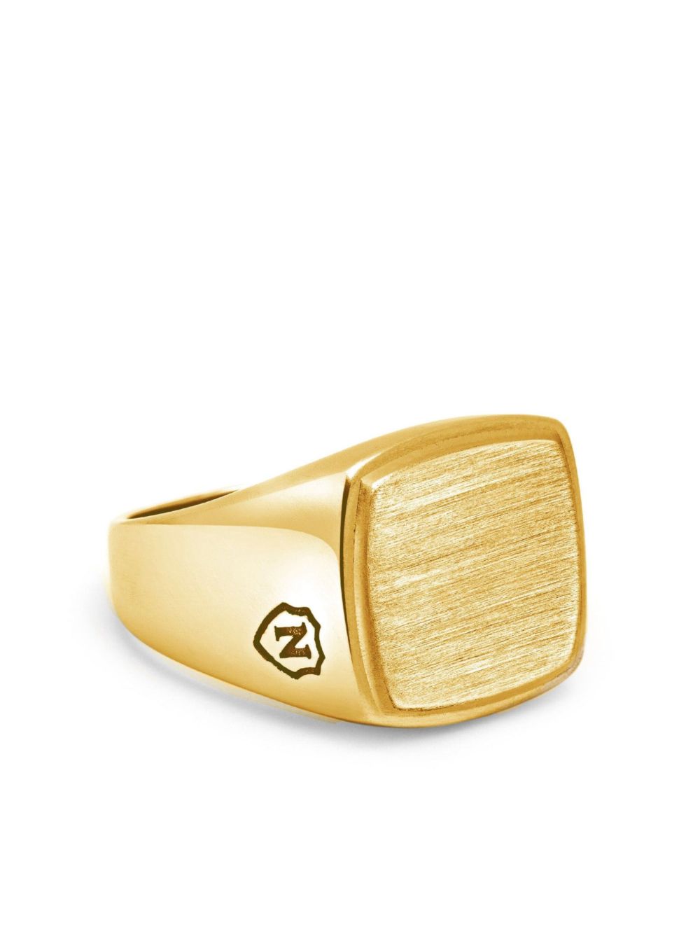 Nialaya Jewelry 磨砂图章戒指 - 金色