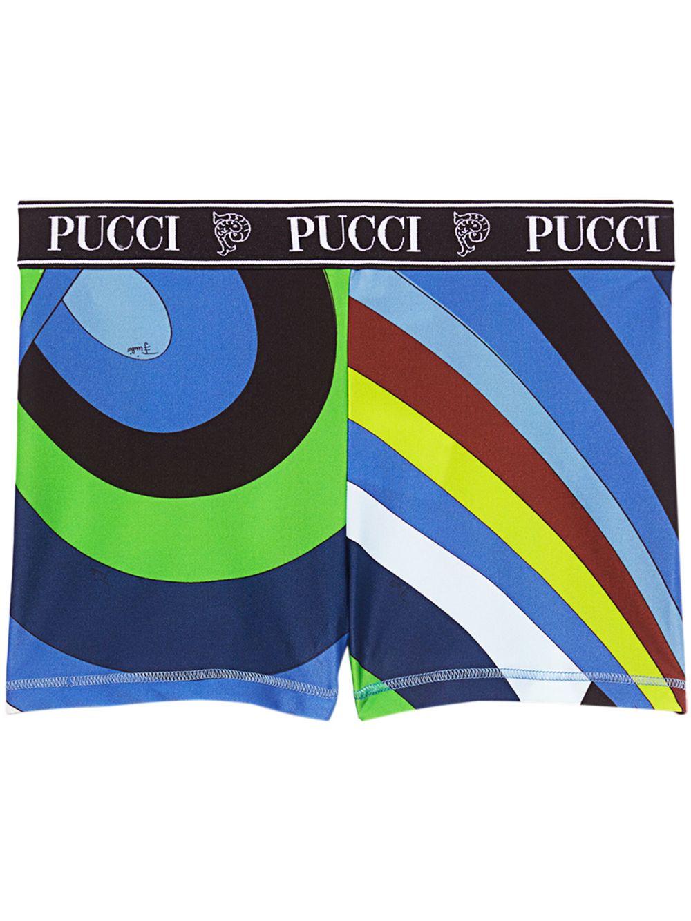 PUCCI Marmo 印花logo裤腰短裤 - 蓝色
