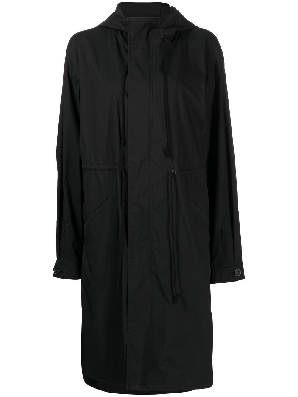 Yohji Yamamoto 连帽派克大衣 - 黑色