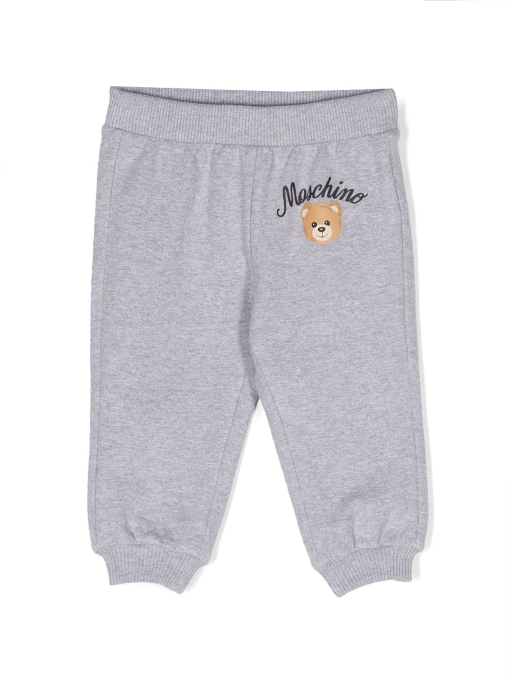 Moschino Kids Teddy Bear 棉运动裤 - 灰色