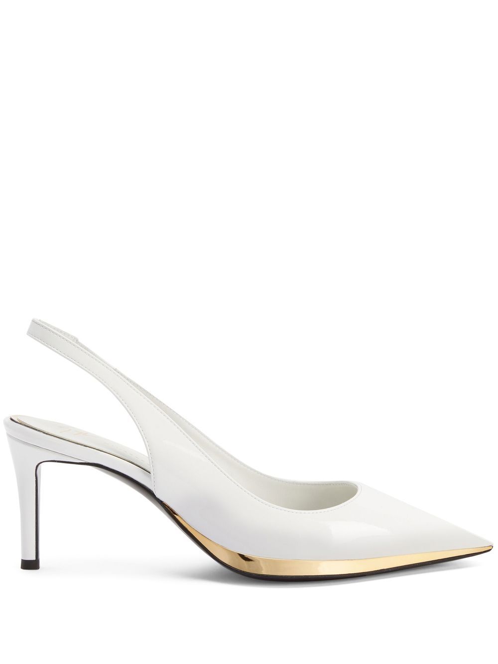Giuseppe Zanotti 尖头皮质高跟鞋 - 白色