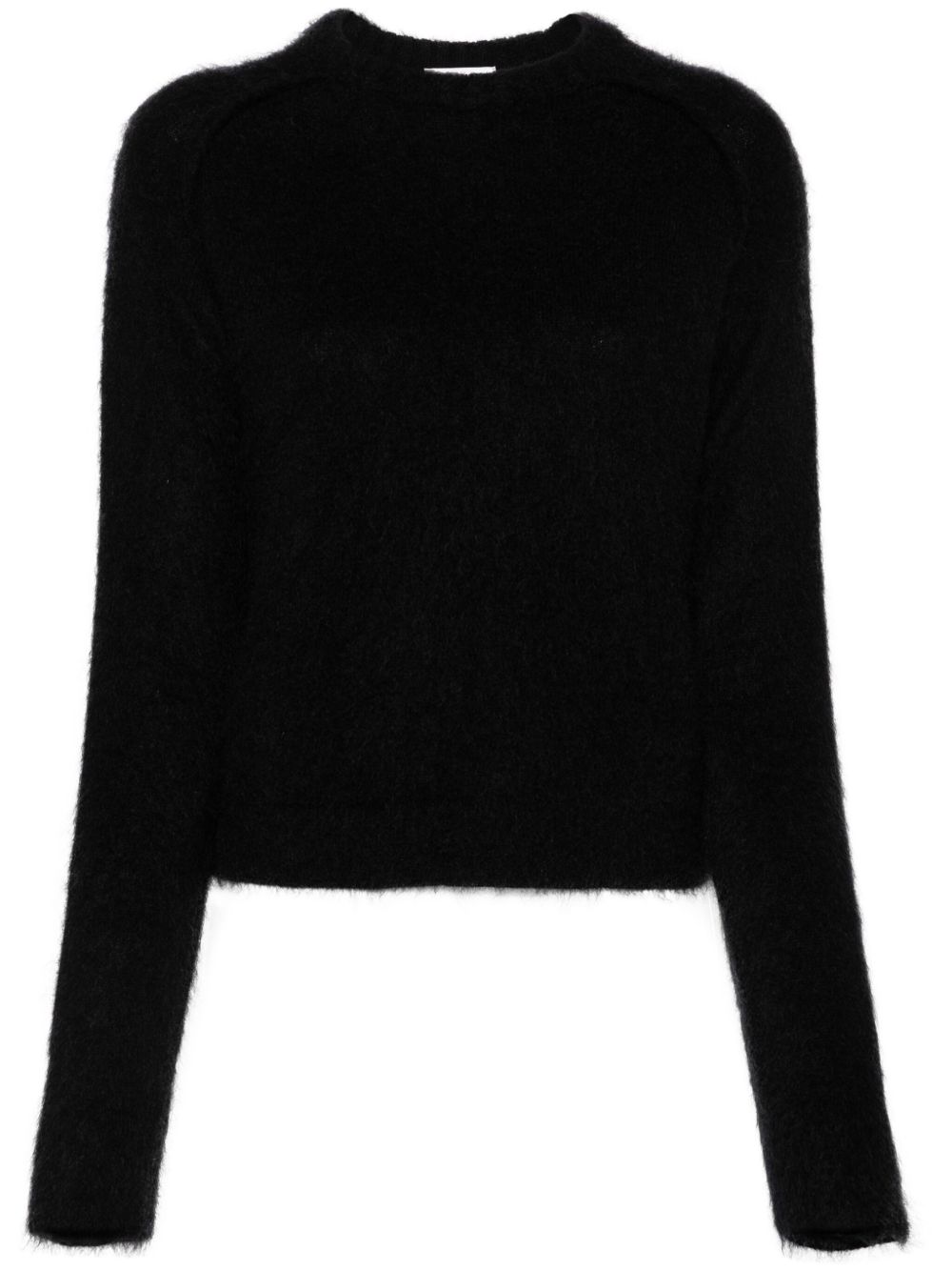 Jil Sander 拉绒效果针织毛衣 - 黑色