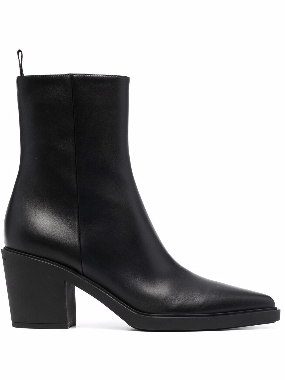 Gianvito Rossi Dylan 皮质及踝靴 - 黑色