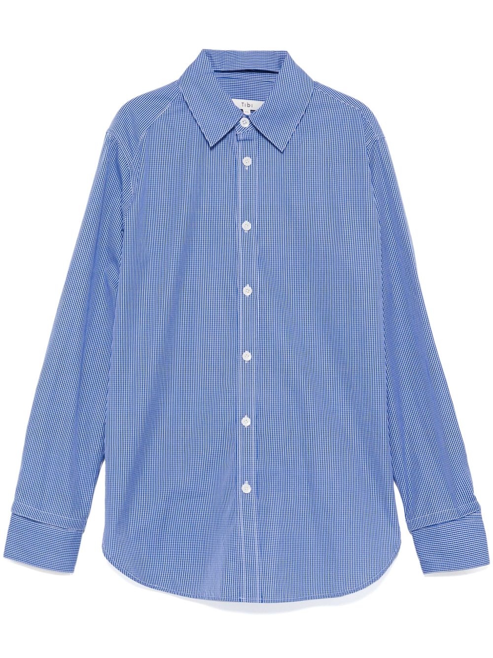 Tibi Mini Check Shirting Detached Slim 衬衫 - 蓝色