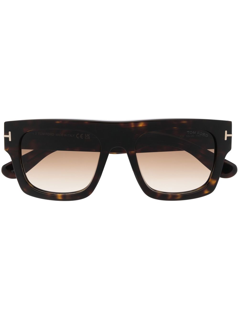 TOM FORD Eyewear 汤姆福特眼镜系列 玳瑁纹方框太阳眼镜 - 褐色