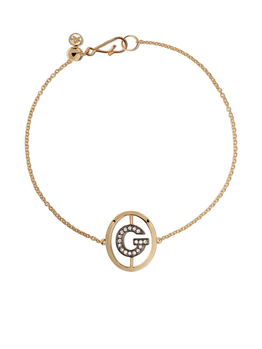 Annoushka G 字母吊饰18K黄金钻石镶嵌手链 - 金色