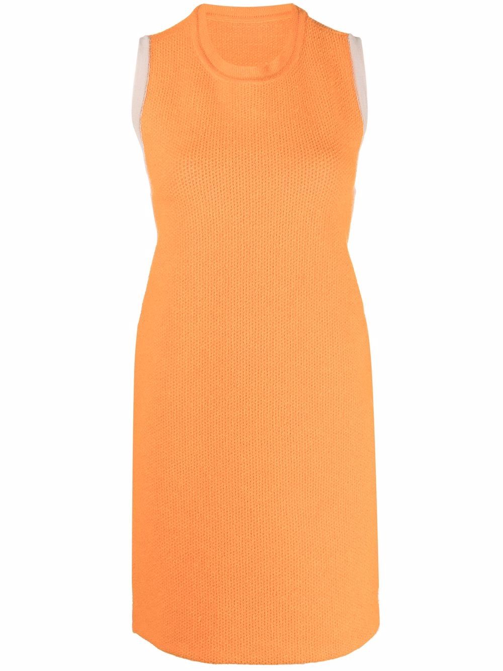 Jacquemus Sorbetto 对比边饰针织迷你连衣裙 - 橘色