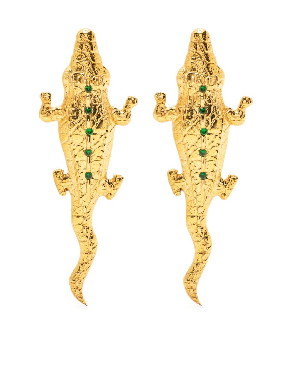 Natia X Lako Crocodile 晶饰耳环 - 金色
