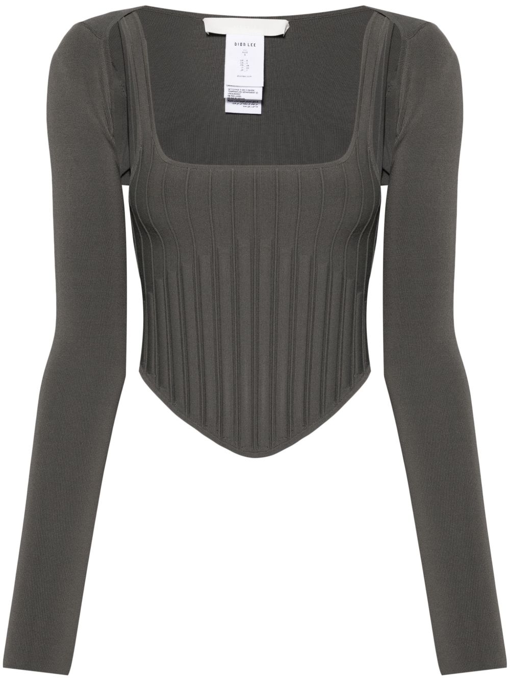 Dion Lee Ventral 两件式紧身胸衣式上衣 - 灰色