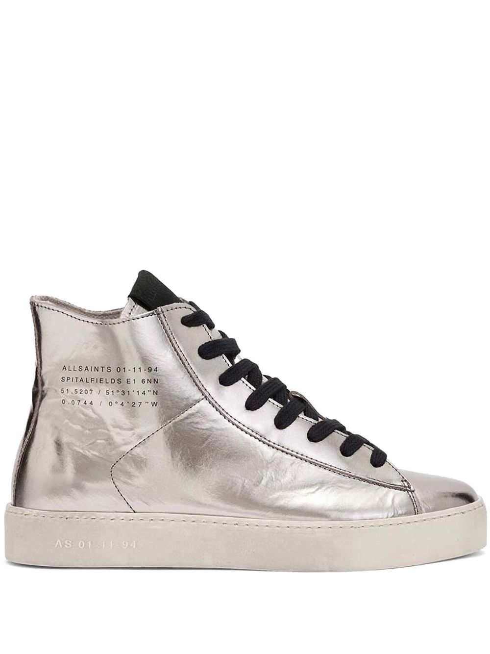 AllSaints Tana 皮质运动鞋 - 银色