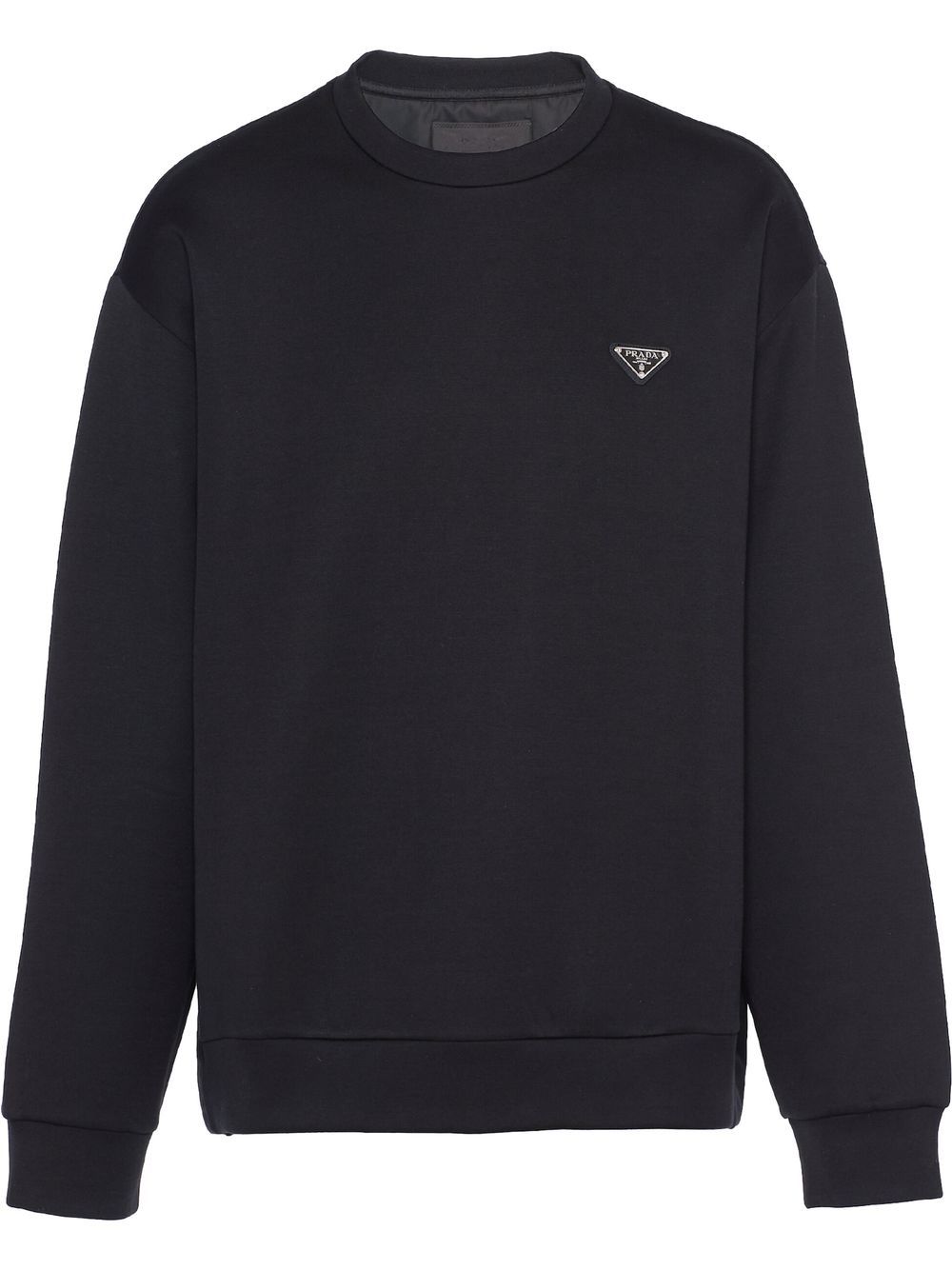 Prada 三角形logo棉卫衣 - 黑色