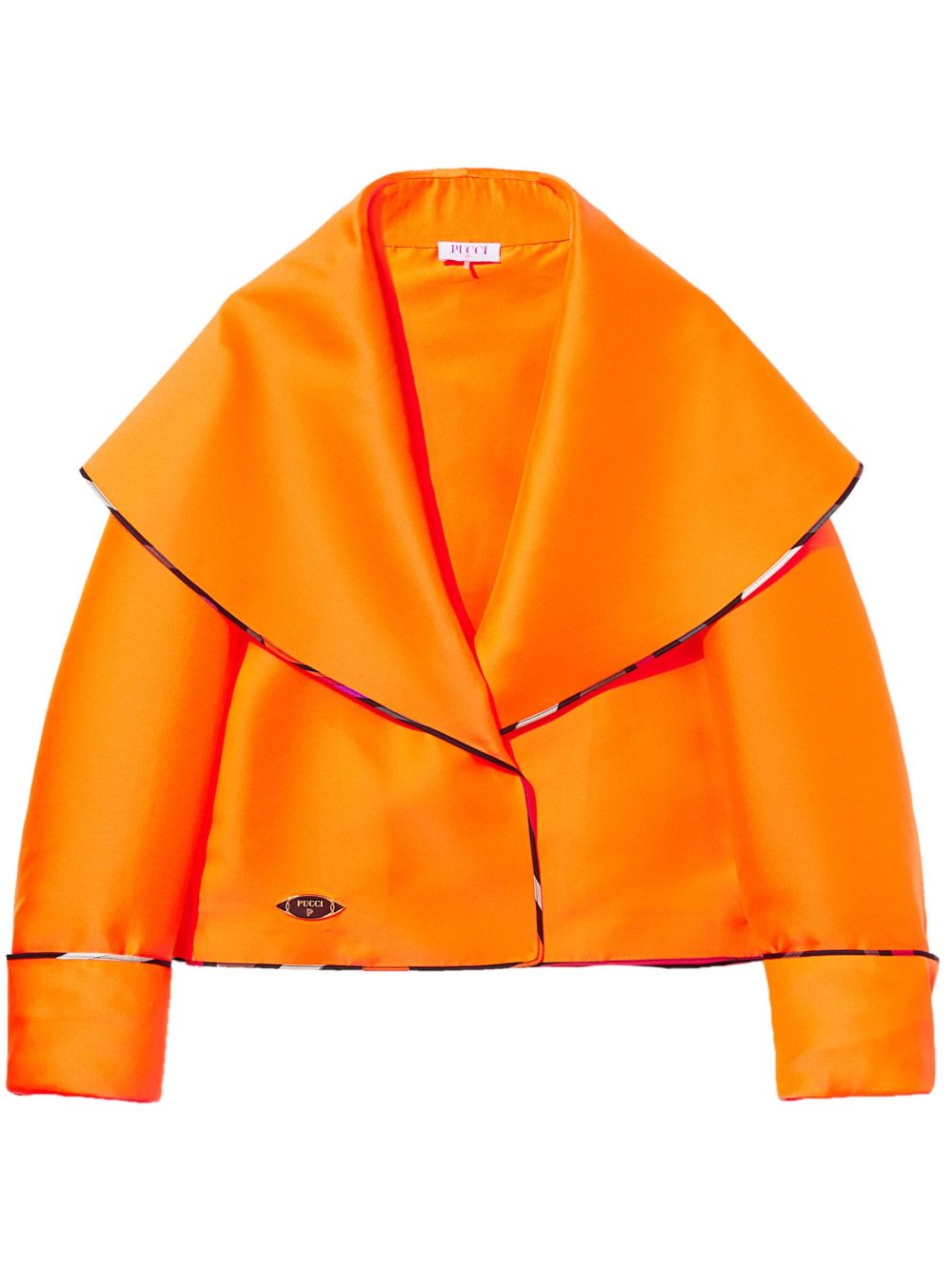 PUCCI logo标牌宽领夹克 - 橘色