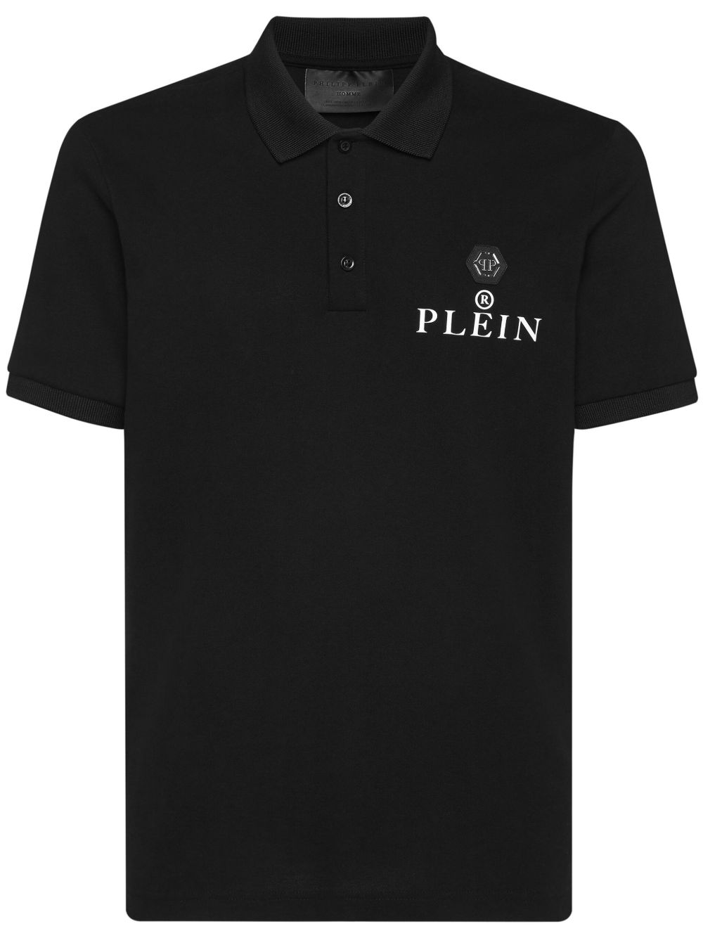 Philipp Plein 标贴珠地布polo衫 - 黑色
