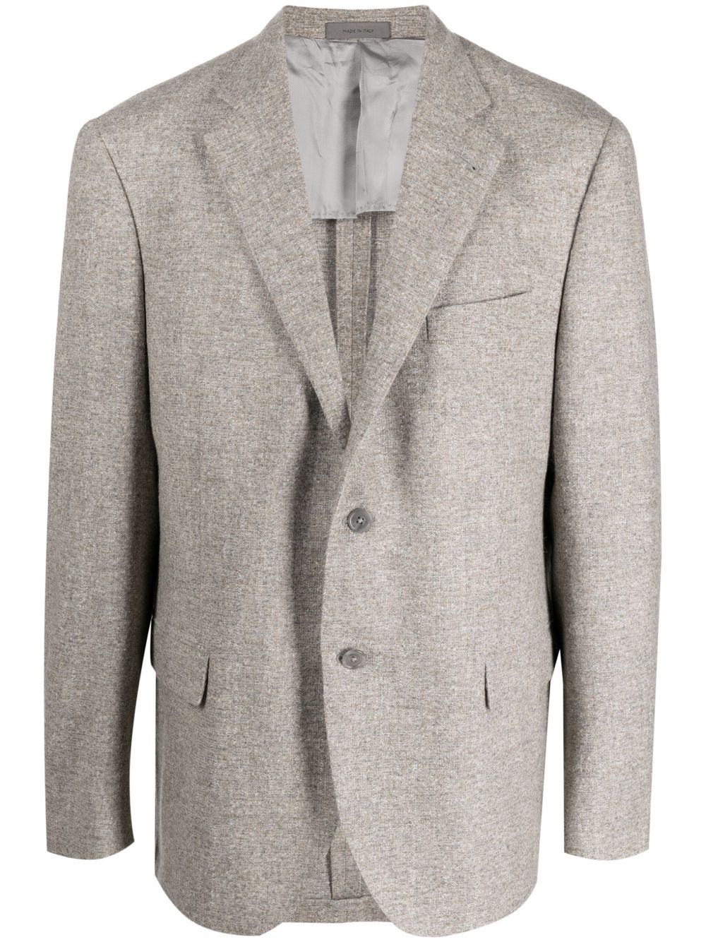 Corneliani 单排扣初剪羊毛混纺西装夹克 - 灰色