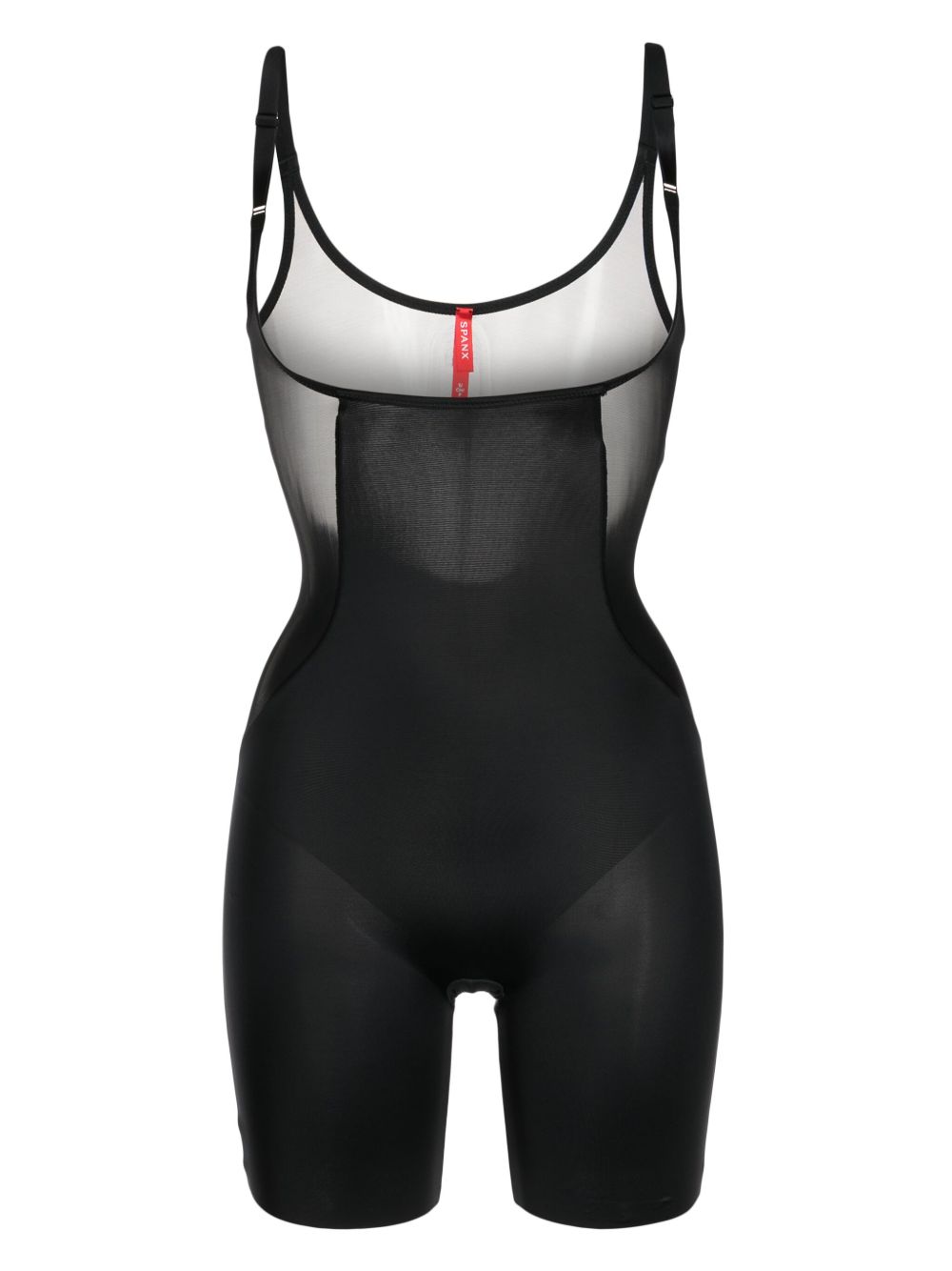 SPANX Shaping 网纱拼接连体紧身衣 - 黑色
