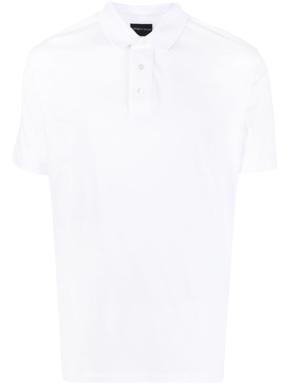 Emporio Armani 同色系logo刺绣polo衫 - 白色