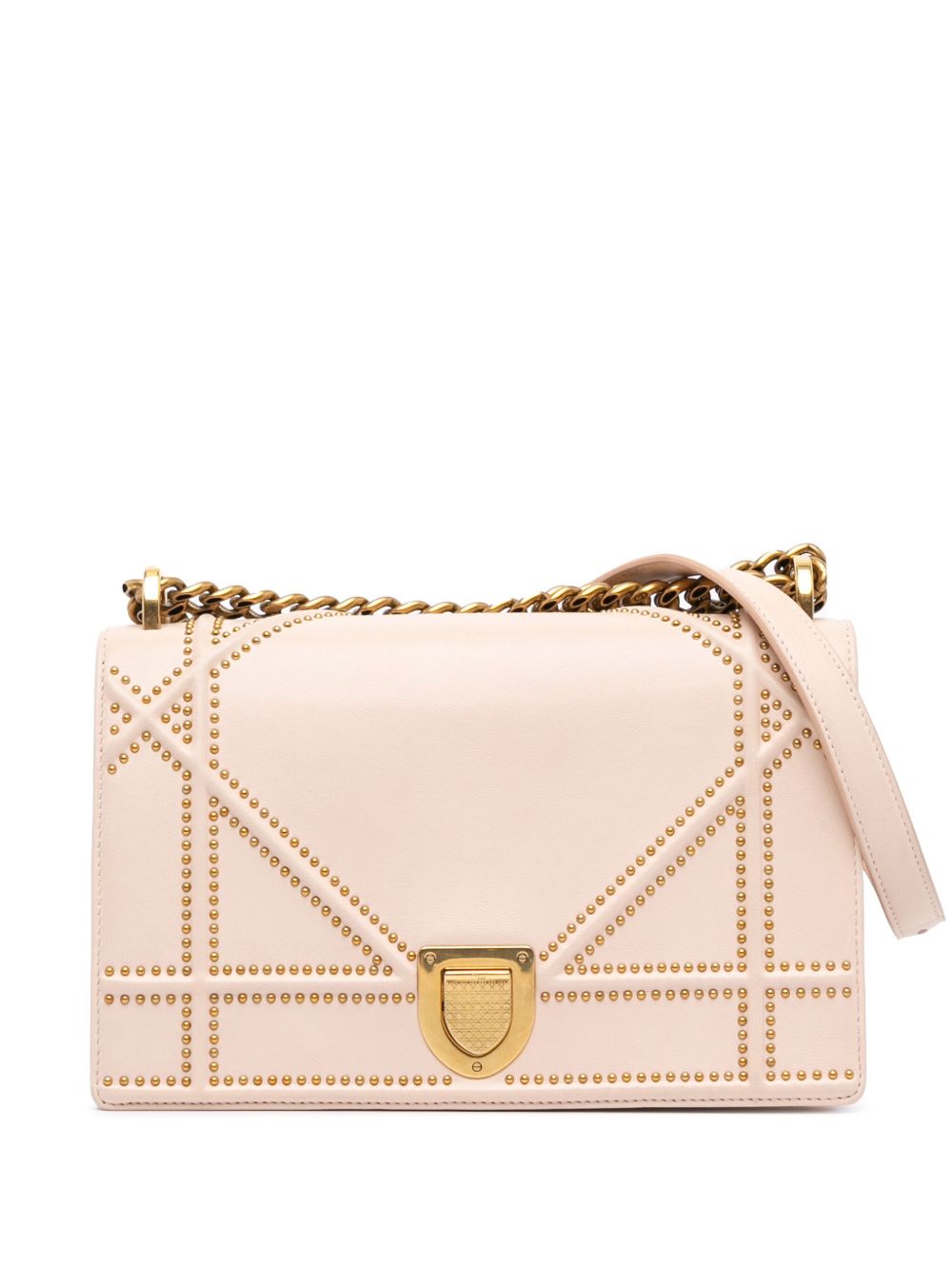 Christian Dior Pre-Owned 2017 Medium Studded Calfskin Diorama Flap crossbody bag - 粉色