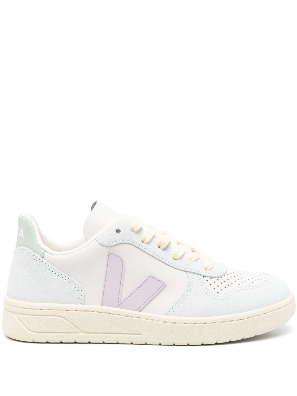 VEJA V-10 ChromeFree® 皮质运动鞋 - 蓝色