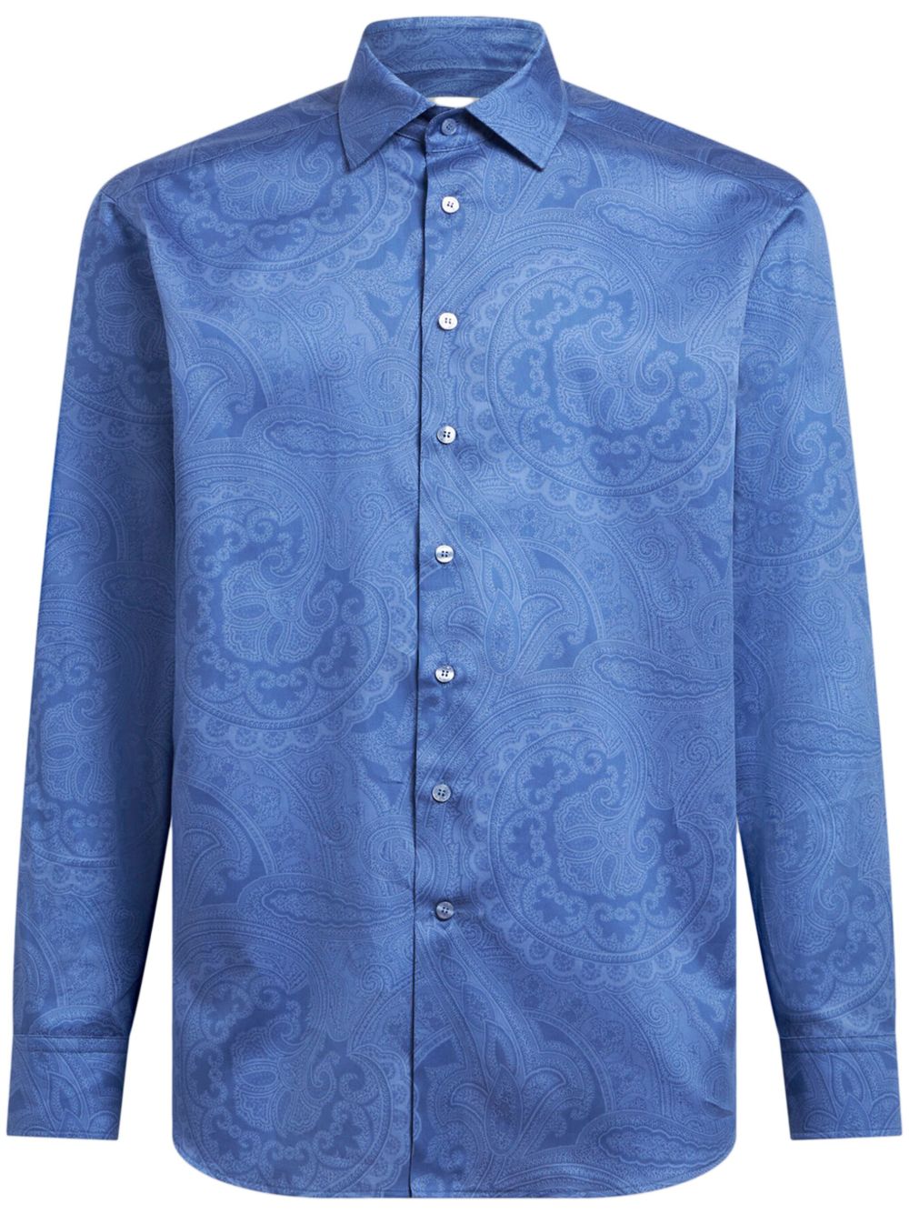 ETRO 佩斯理印花棉衬衫 - 蓝色