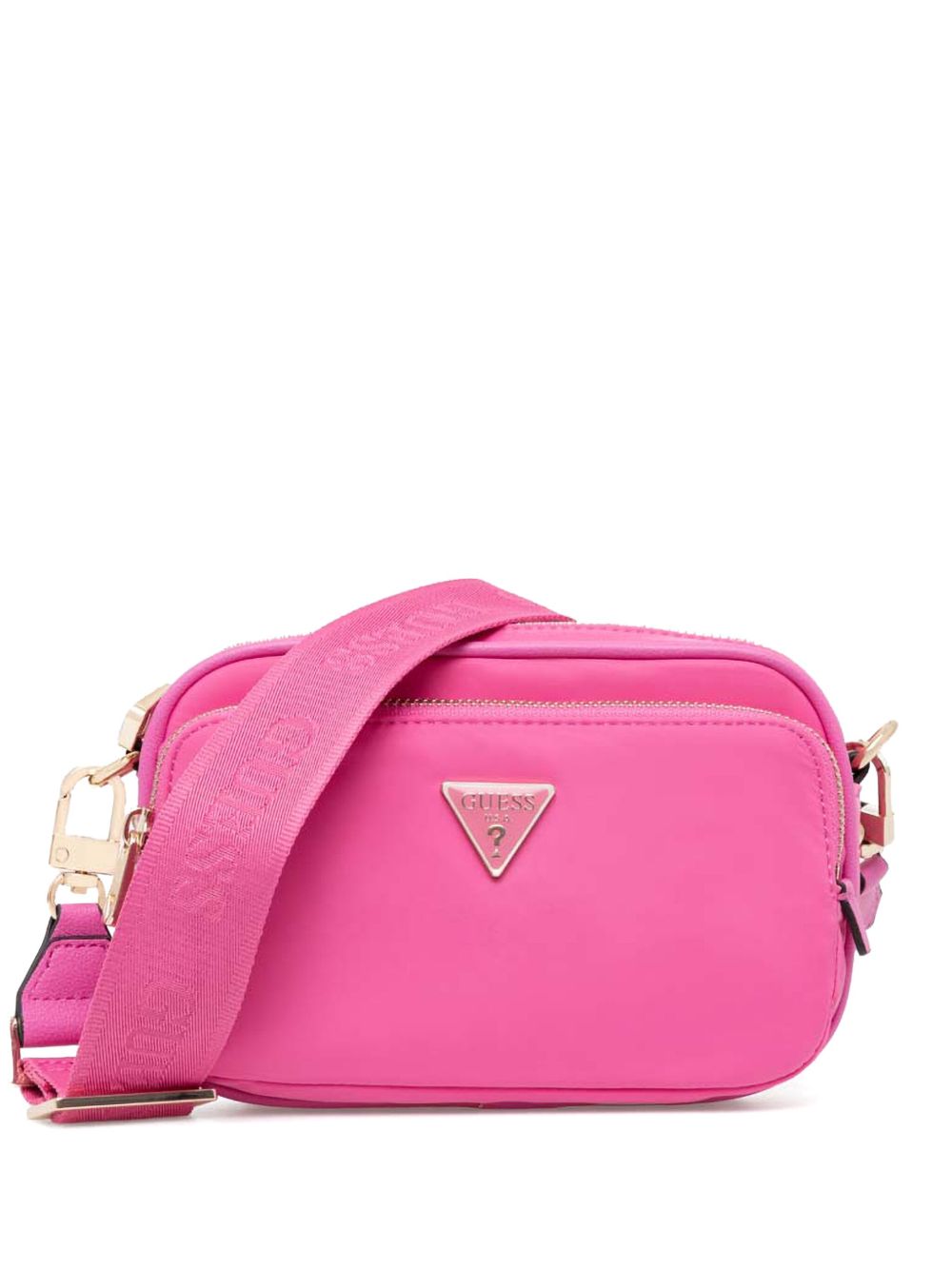 GUESS USA logo标牌斜挎包 - 粉色