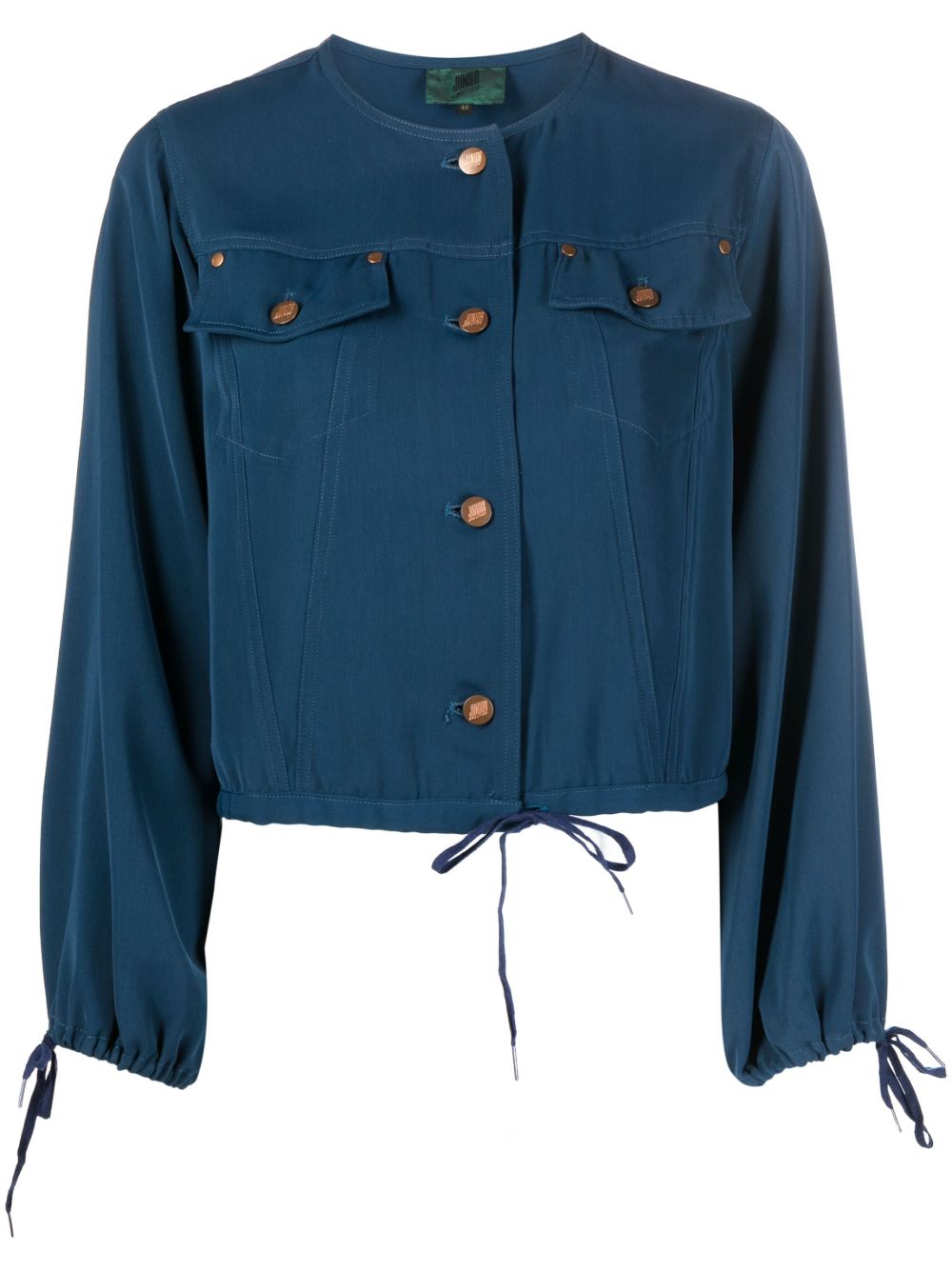 Jean Paul Gaultier Pre-Owned 无领搭扣罩衫（1980年代典藏款） - 蓝色