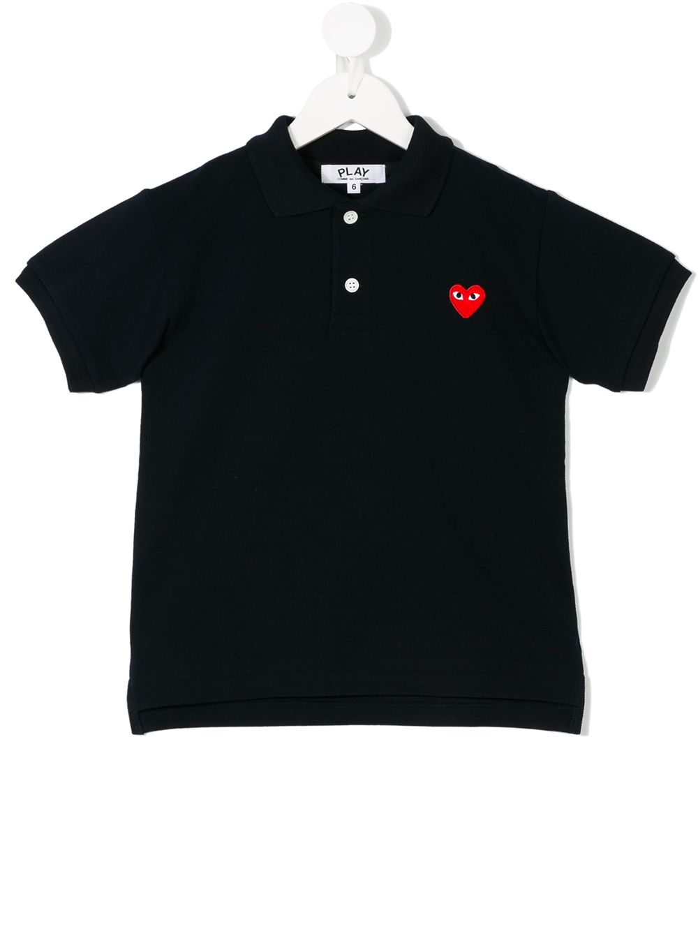 Comme Des Garçons Play Kids 刺绣全棉心形polo衫 - 蓝色
