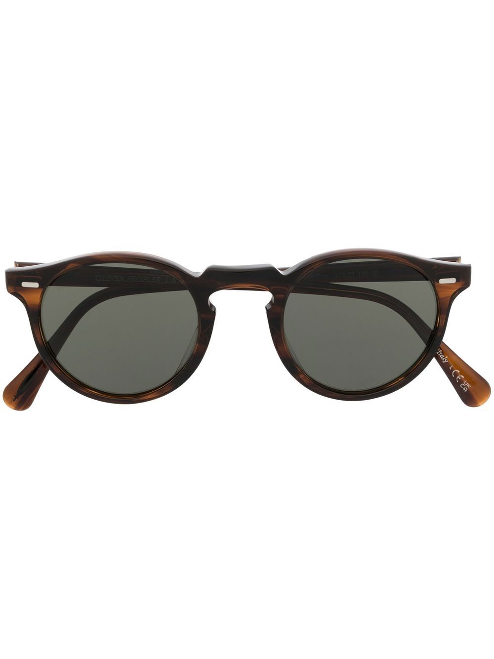 Oliver Peoples Gregory 圆框太阳眼镜 - 褐色