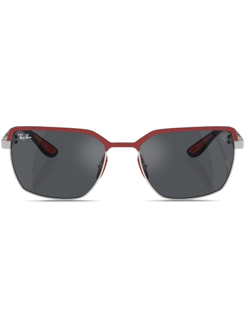 Ray-Ban x Scuderia Ferrari 方框太阳眼镜 - 红色
