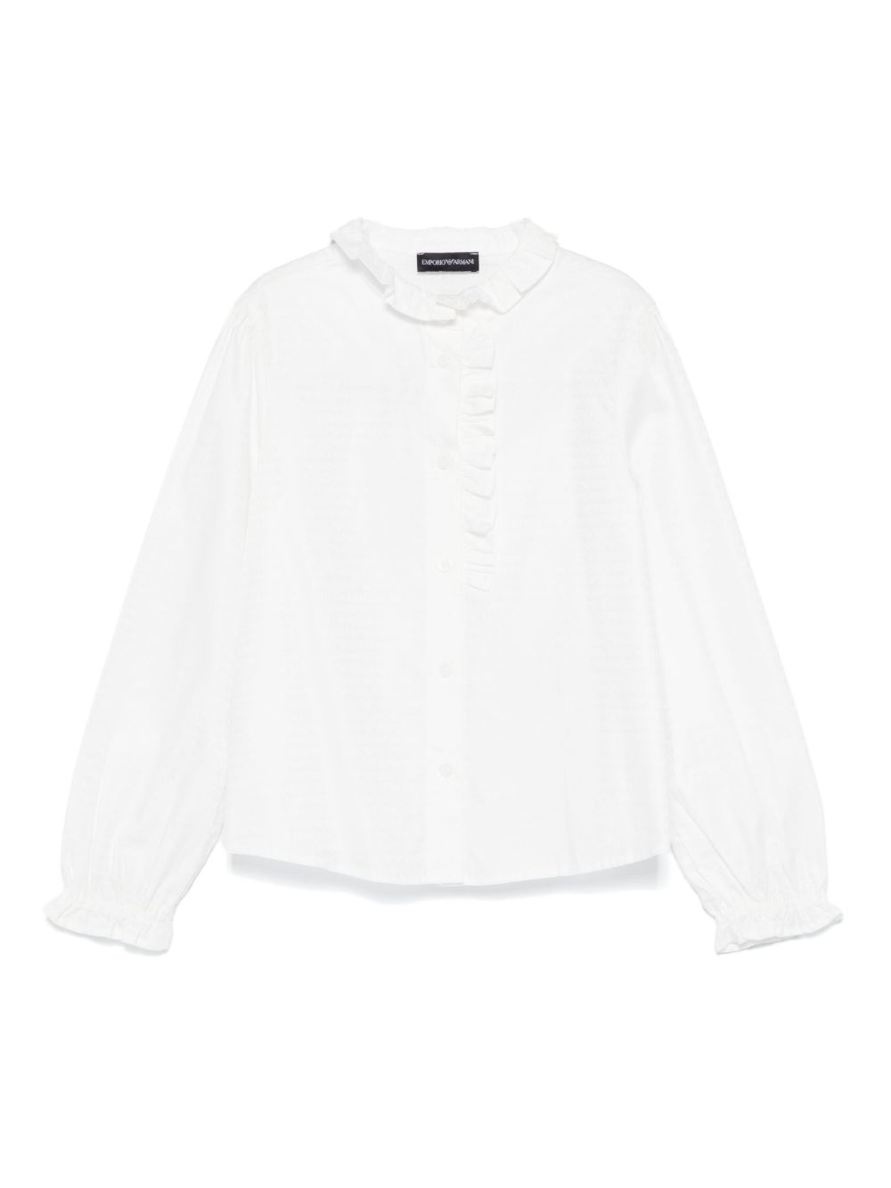 Emporio Armani Kids 经典logo提花衬衫 - 白色