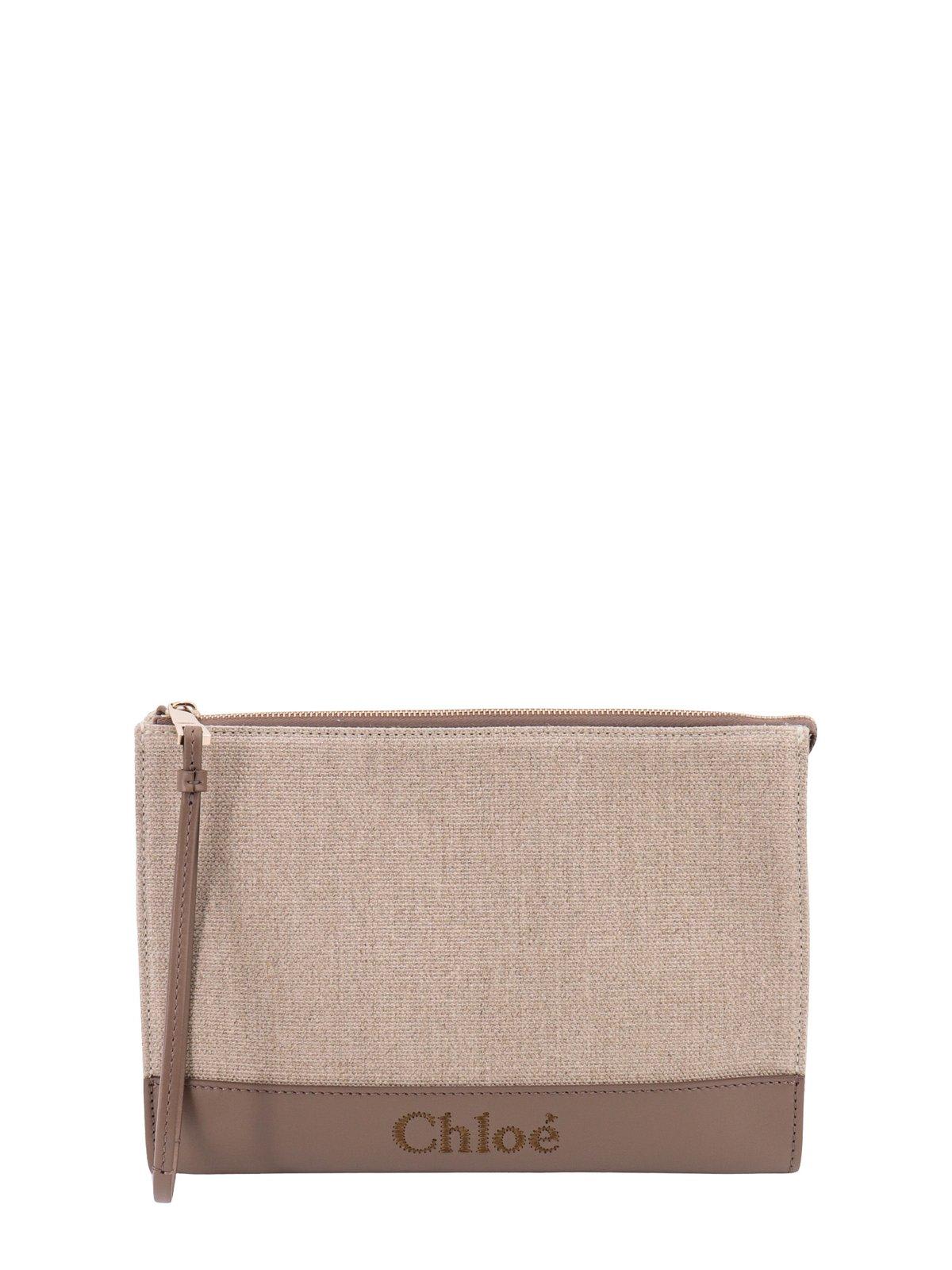 Chloé Two-tone Zipped Clutch Bag