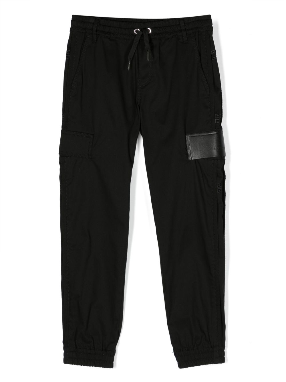 Givenchy Kids 标贴运动裤 - 黑色