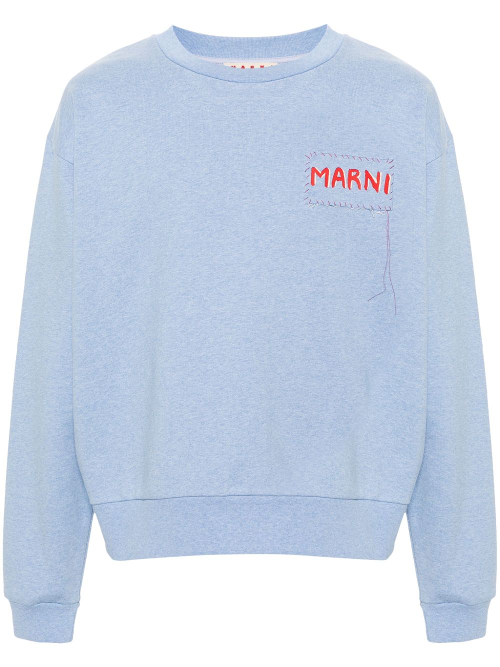 Marni logo印花卫衣 - 蓝色