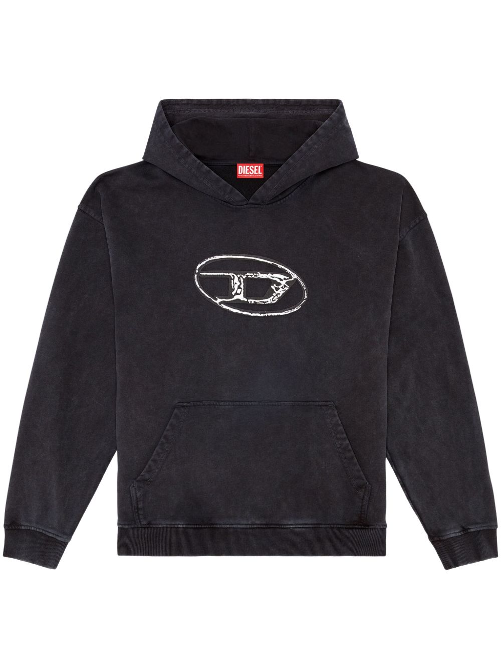 Diesel S-Boxt logo印花棉连帽衫 - 黑色