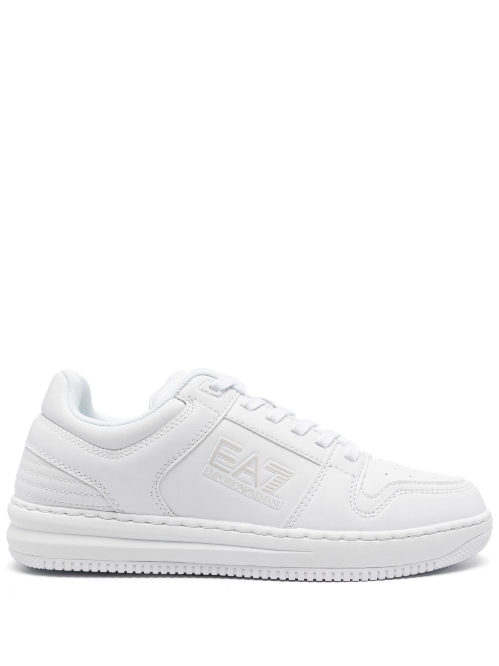 Ea7 Emporio Armani logo压纹运动鞋 - 白色