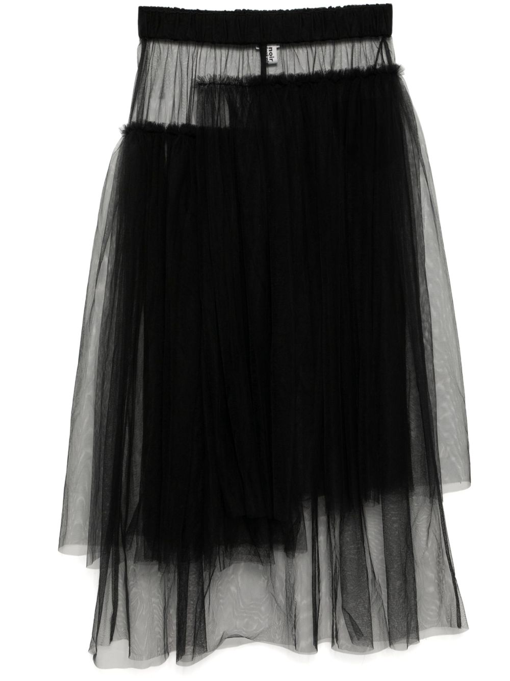Noir Kei Ninomiya 薄纱垂坠半身裙 - 黑色