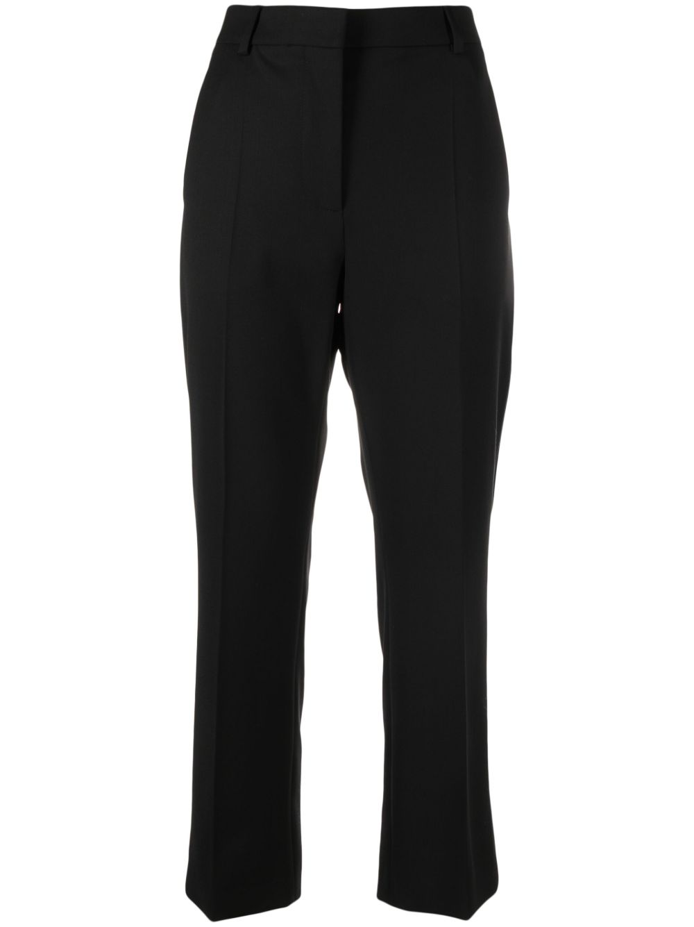 MOSCHINO JEANS 初剪羊毛混纺露踝裤 - 黑色