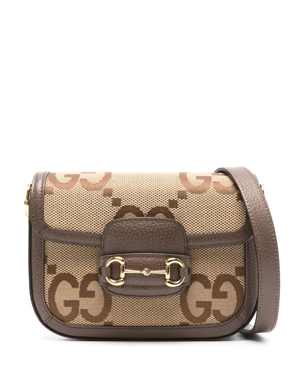 Gucci Horsebit 1955 斜挎包 - 褐色