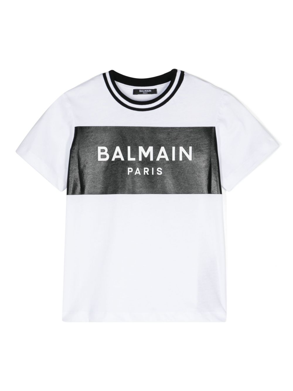 Balmain Kids logo印花棉T恤 - 白色