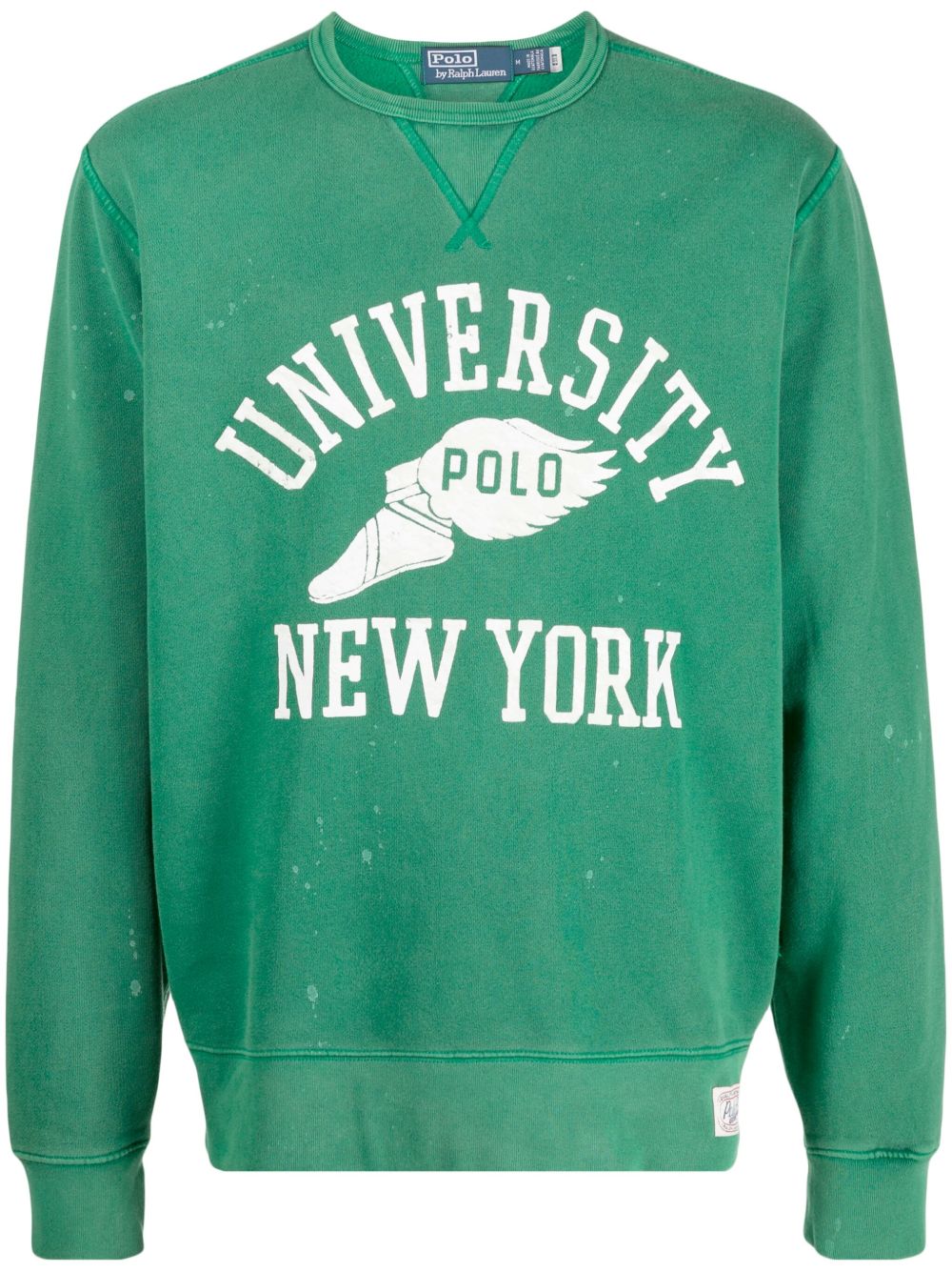 Polo Ralph Lauren 图案印花抓绒纹理卫衣 - 绿色