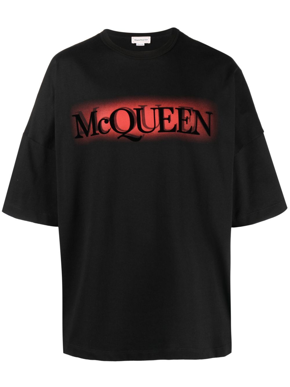 Alexander McQueen logo印花棉T恤 - 黑色